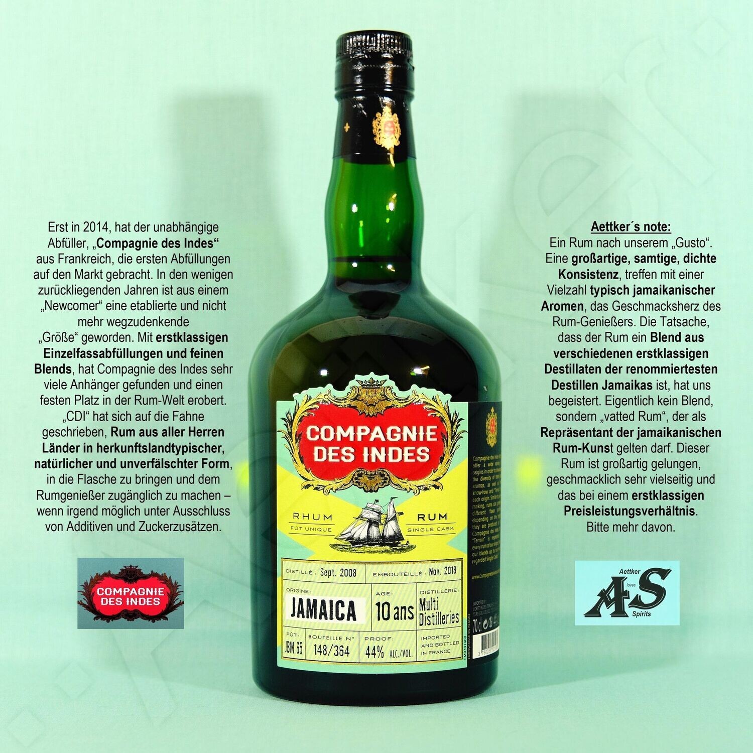 Compagnie des Indes Rum / Jamaica / 10 Jahre / Multi Distillers