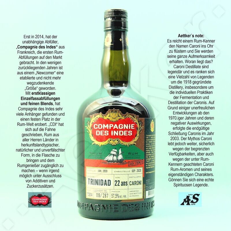 Compagnie des Indes Rum / Trinidad / 22 Jahre / Caroni Distillery Compagnie des Indes Rum / Trinidad / 22 Jahre / Caroni Distillery