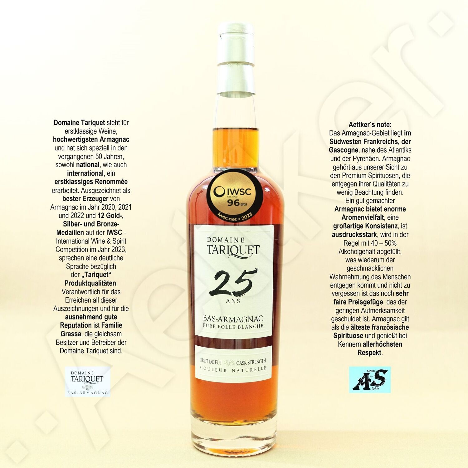 Domaine Tariquet / Armagnac / 25 Jahre / Bas-Armagnac