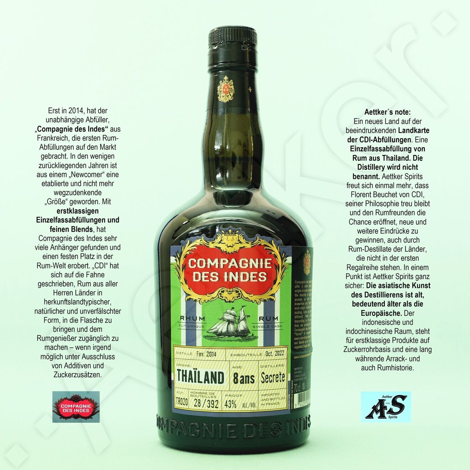 Compagnie des Indes Rum / Thailand / 8 Jahre / Secret Distillery
