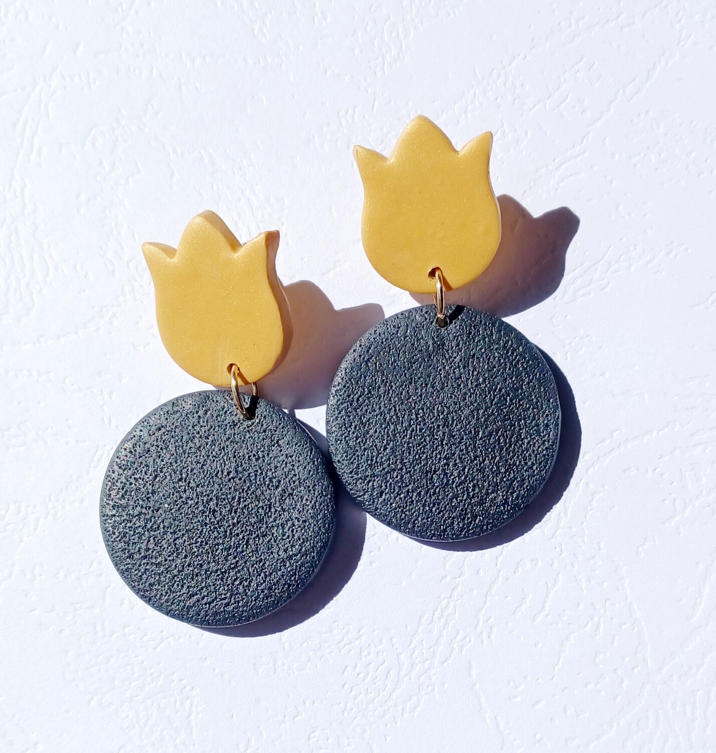 Black and Gold Tulip Dangles