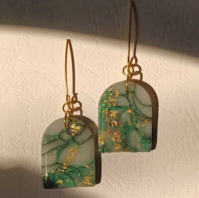 Emerald Gold Dangles