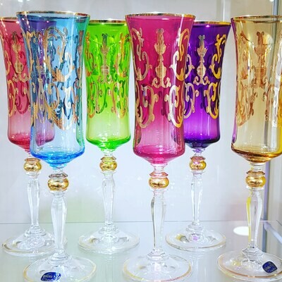 Arlequin Set of Champagne Glasses