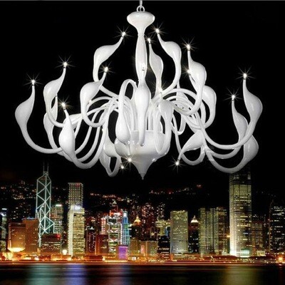 Swan chandelier,Scandinavian atmospheric lamp, Light Source Power: 6 heads, Light Color: White