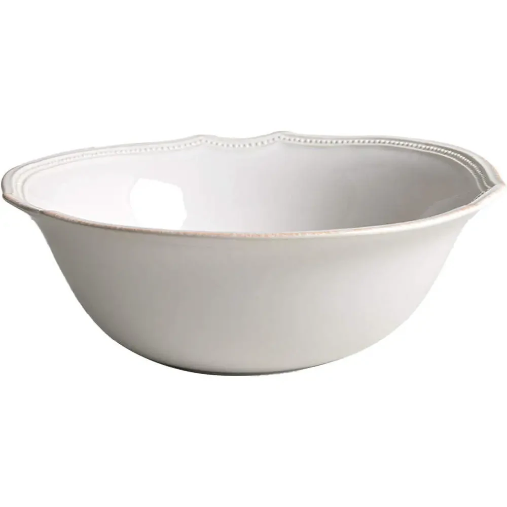 White French Perle Bead Serving Bowl