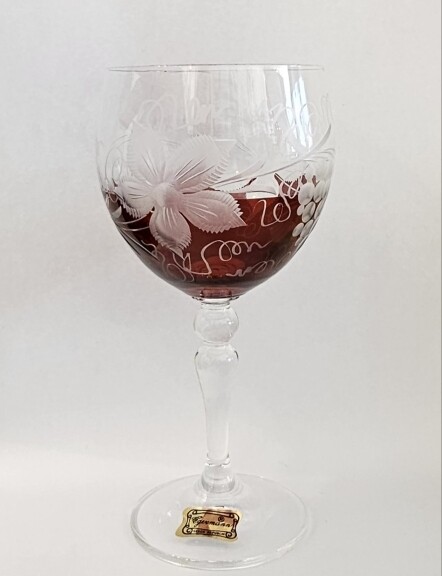 Wine Imitation Set of 2 Bohemian Glasses