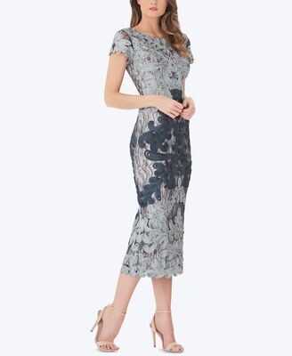 Womens Sheath Dress Blue Size 16 Colorblock Soutache $375- 576