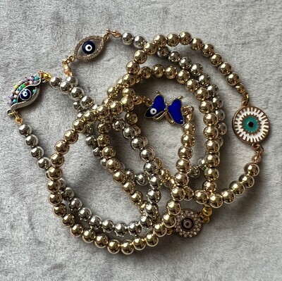 ​Evil Eye Bracelets with Rhinestone Pendants (sold separately)