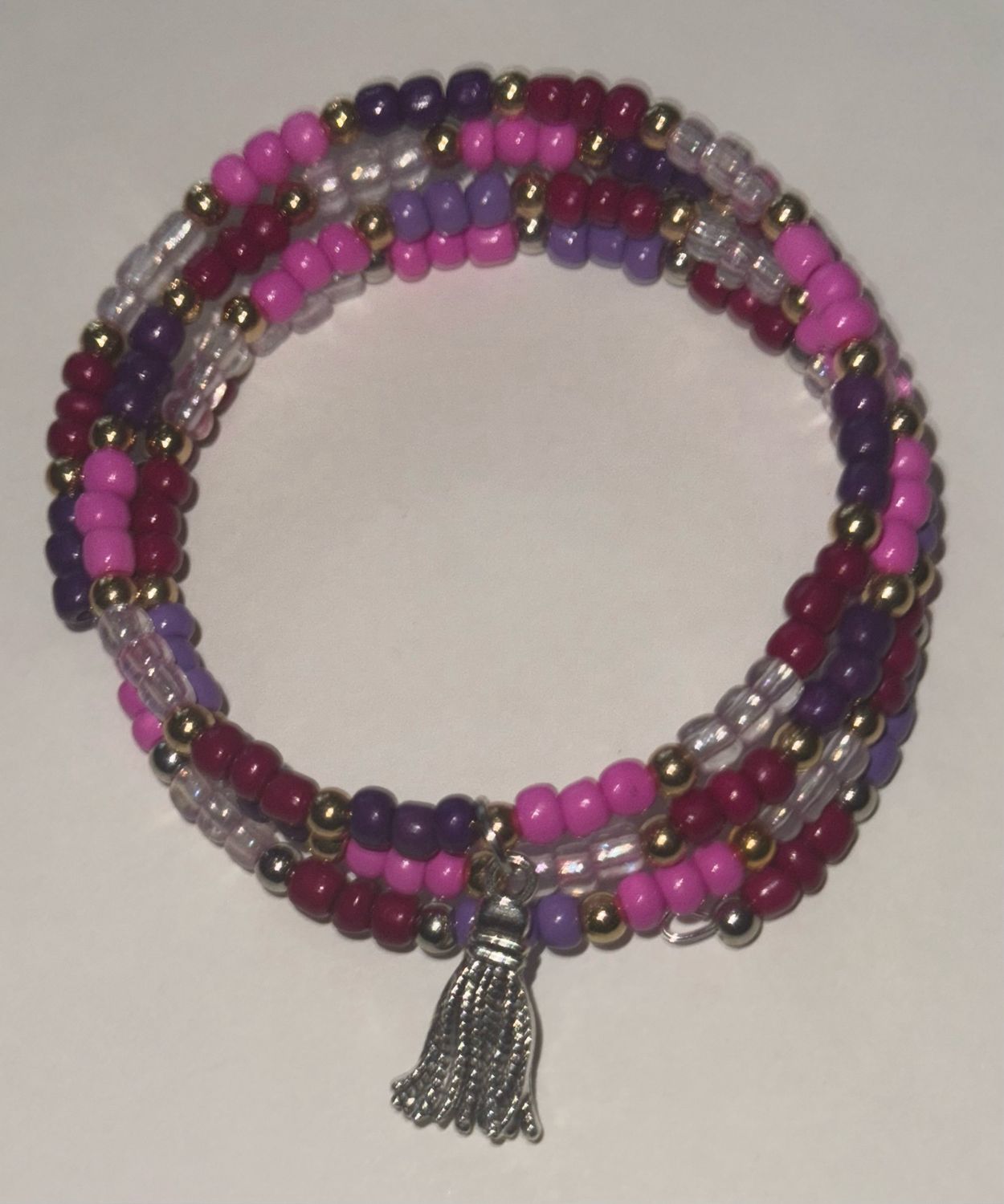 Memory Wire Beaded Bracelet