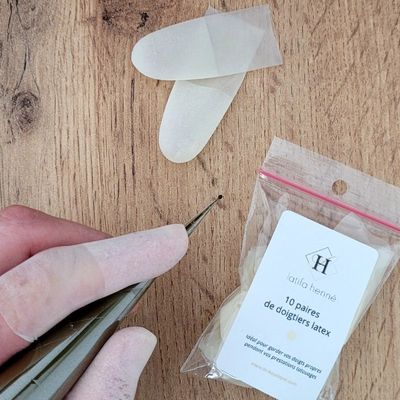 Lot de 10 paires de doigtiers en latex – Protection doigts pour henné et jagua