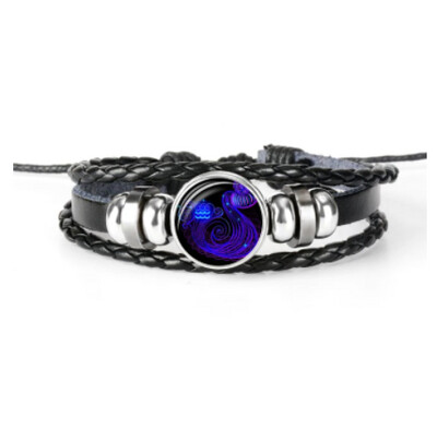 Pulseira de Couro Trançado / Signos