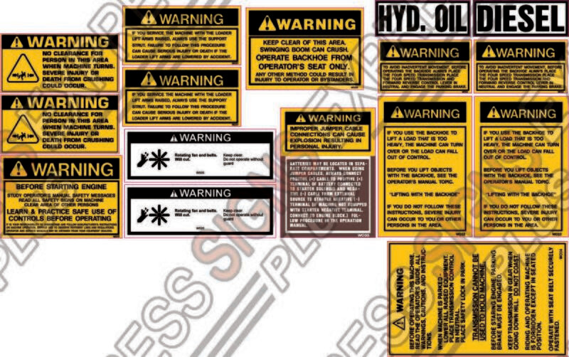 Generic Loader Backhoe Warnings