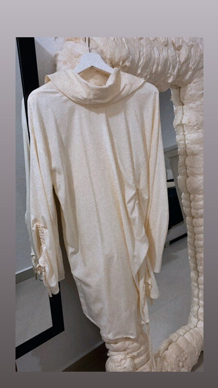 Farah Ruched Mock neck dress