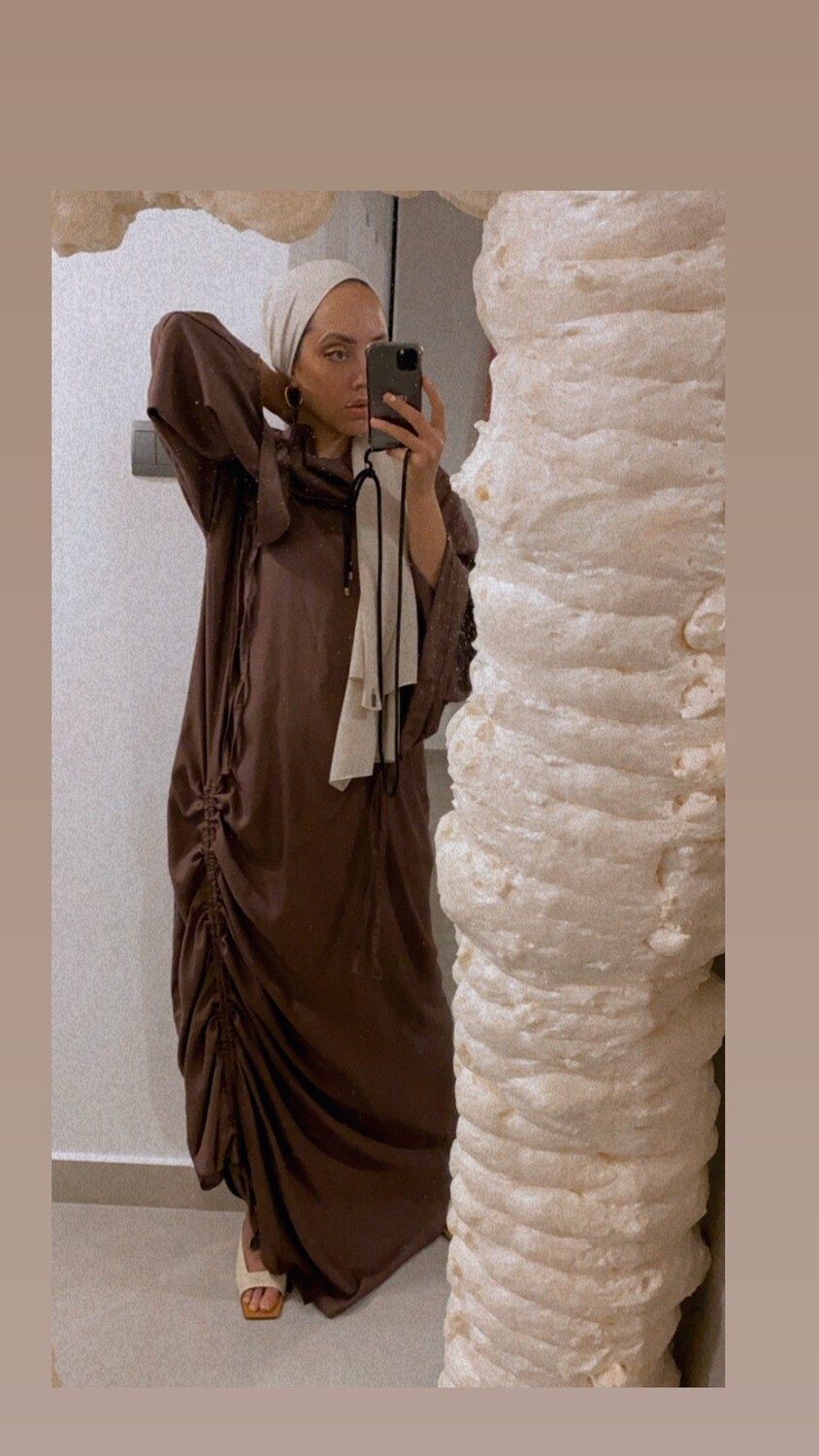 Farah Ruched Mock neck dress