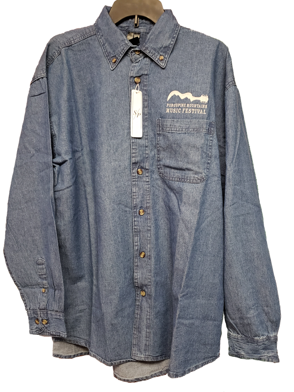 Denim Long Sleeve Embroidered Shirt