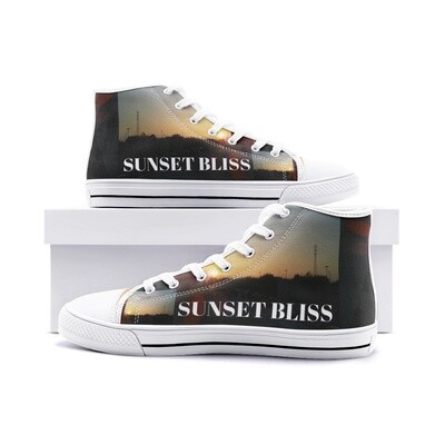 SUNSET BLISS DOUBLE-Unisex High Top Canvas Shoes
