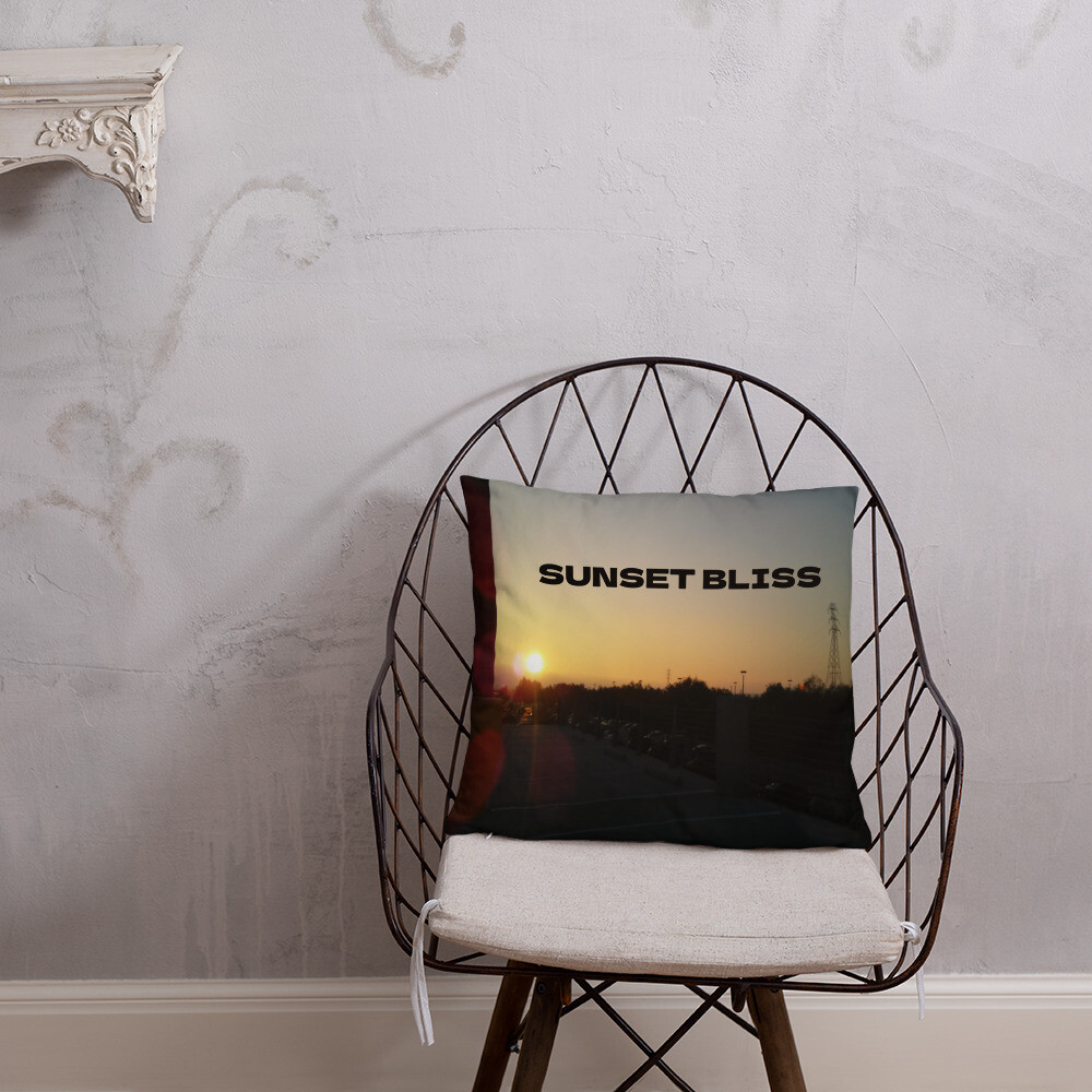 SUNSET BLISS-Basic Pillow, Size: 18×18