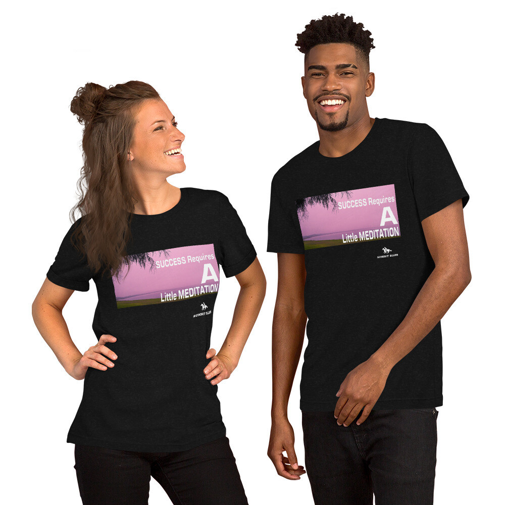 A LITTLE MEDITATION-Short-Sleeve Unisex T-Shirt, Color: Black Heather, Size: S