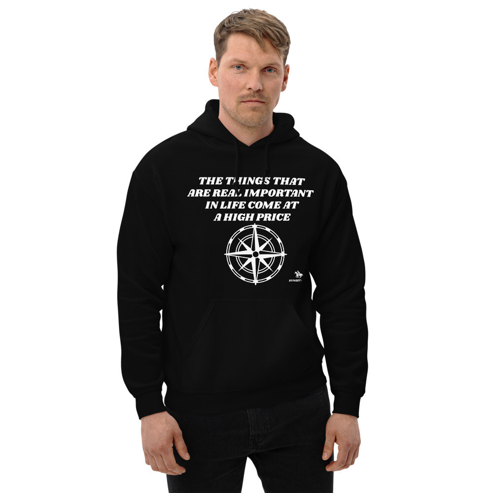 LIFE PRICE-Unisex Hoodie, Color: Black, Size: S