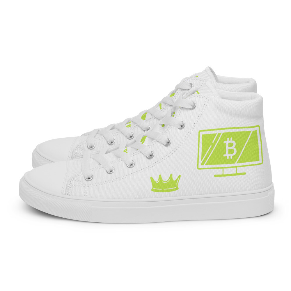 LADY BITCOIN S.1 YELLOW-Women’s high top canvas shoes, Size: 5