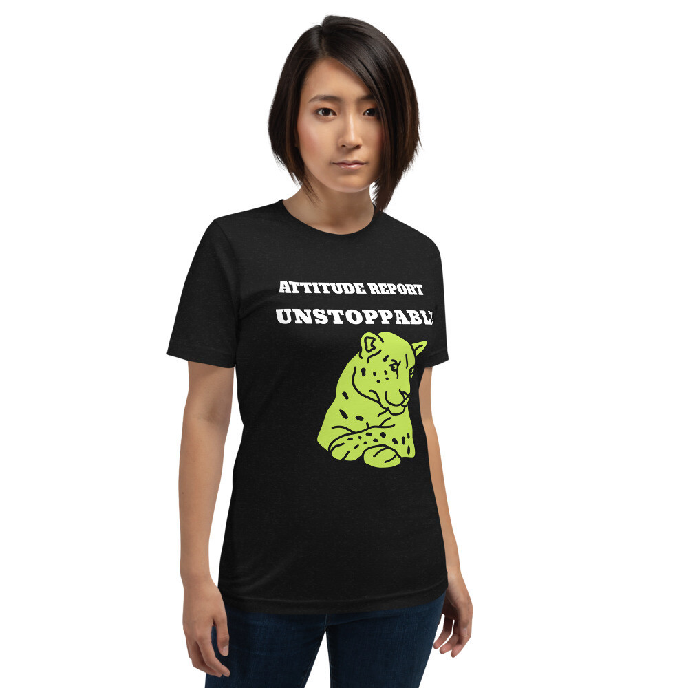 ATTITUDE REPORT V.2-Short-Sleeve Unisex T-Shirt, Color: Black Heather, Size: S