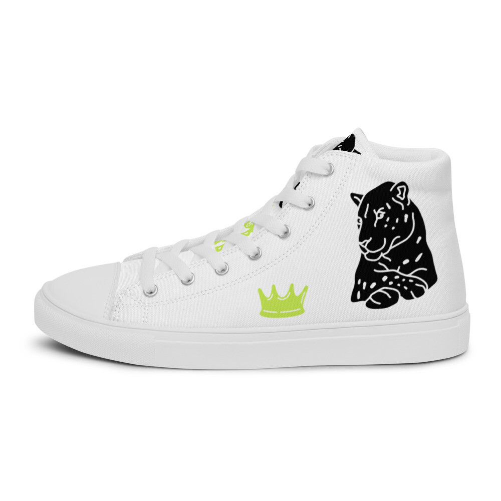 ATTITUDE REPORT V.2 BLACK\YELLOW-Women’s high top canvas shoes, Size: 5