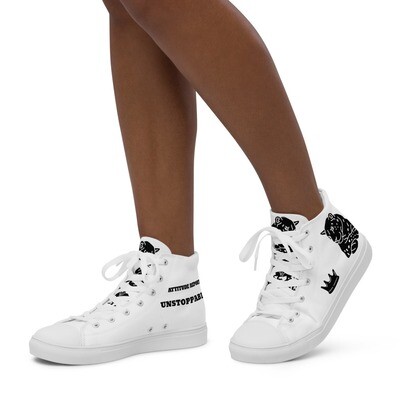 ATTITUDE REPORT V.2 BLACK\BLACK-Women’s high top canvas shoes