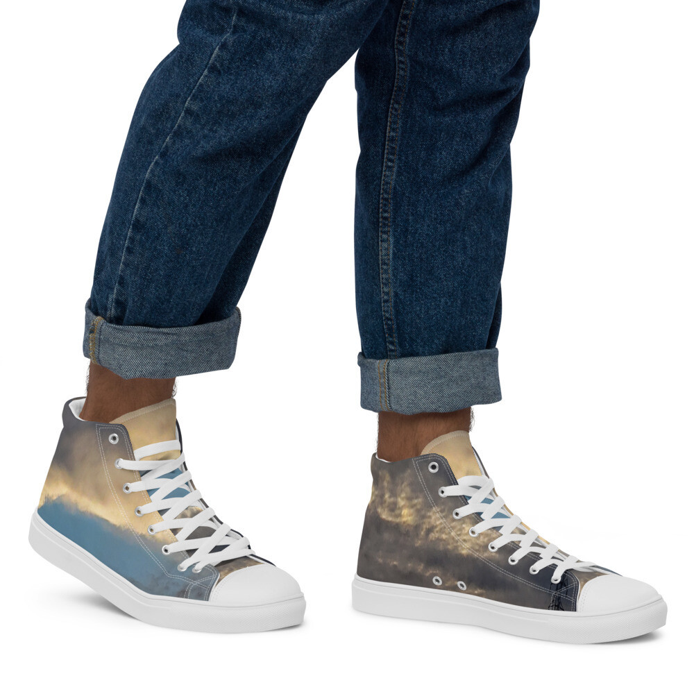 BLURR-Men’s high top canvas shoes, Size: 5