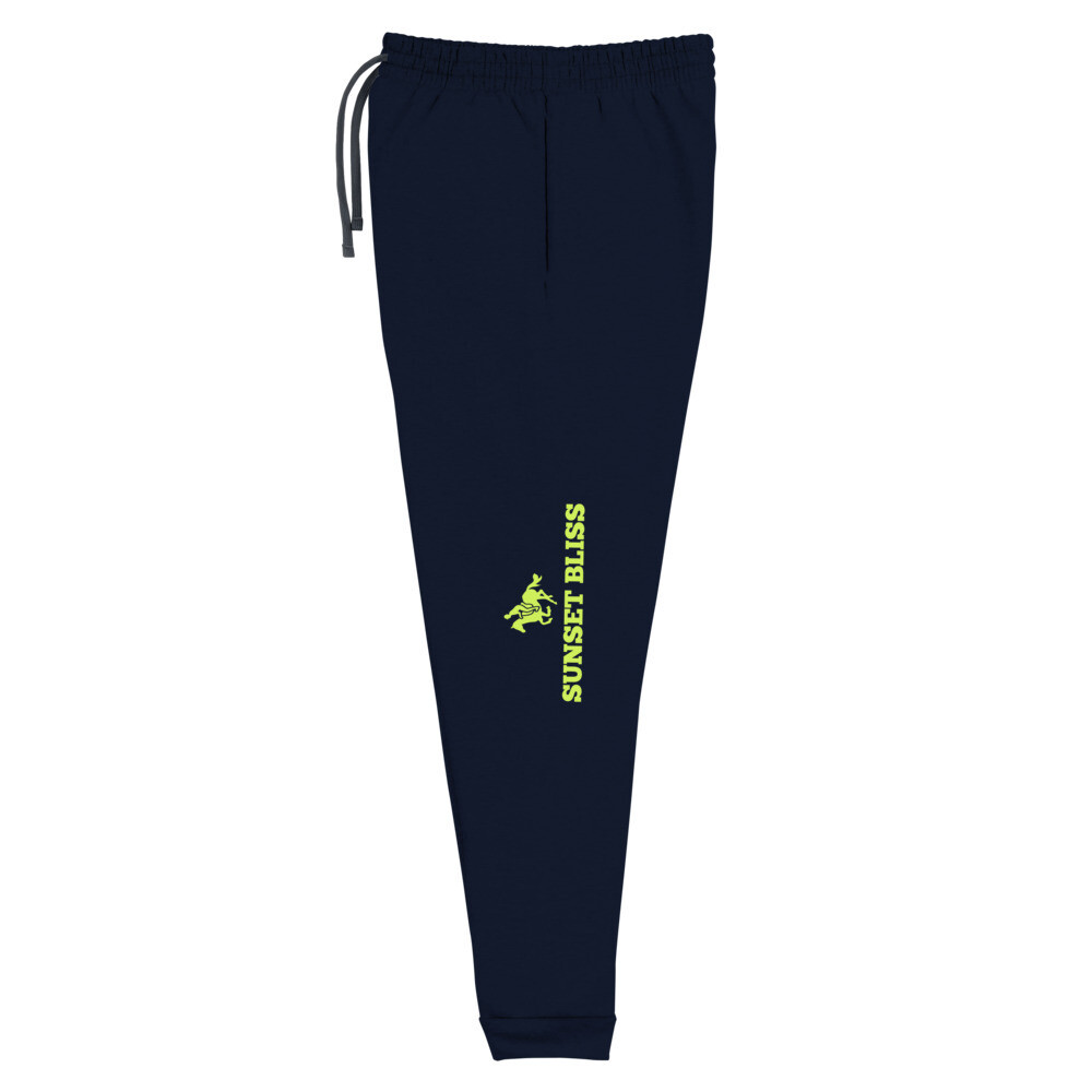 SUNSET BLISS RIDER\YELLOW PRINT-Unisex Joggers, Color: J. Navy, Size: S
