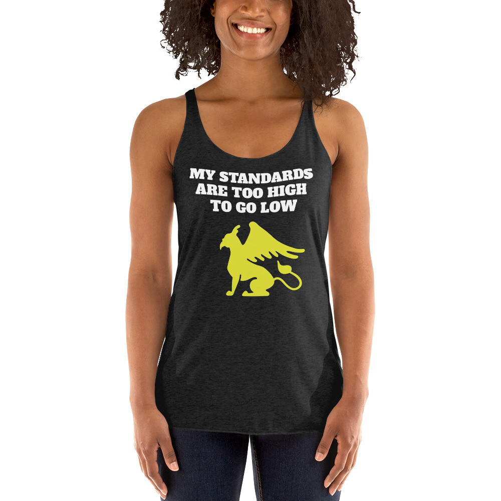 MISS STANDARDS-Women&#39;s Racerback Tank, Color: Vintage Black, Size: XS