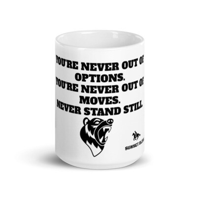 NEVER STAND STILL-White glossy mug