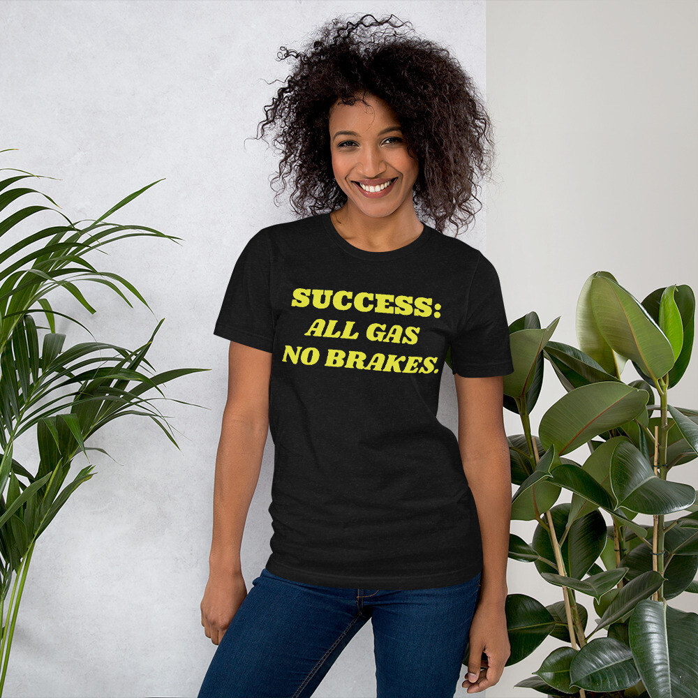 NO BRAKES-Short-Sleeve Unisex T-Shirt, Color: Black Heather, Size: S