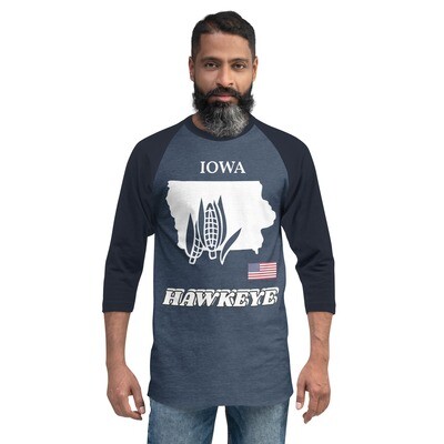 IOWA-3/4 sleeve raglan shirt