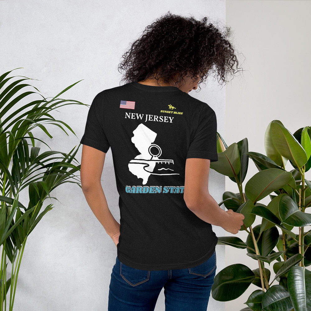 NEW JERSEY-Short-Sleeve Unisex T-Shirt, Color: Black Heather, Size: S