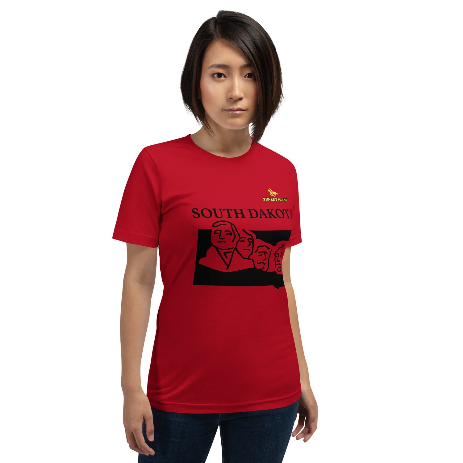 SOUTH DAKOTA-Short-sleeve unisex t-shirt, Color: Red, Size: S