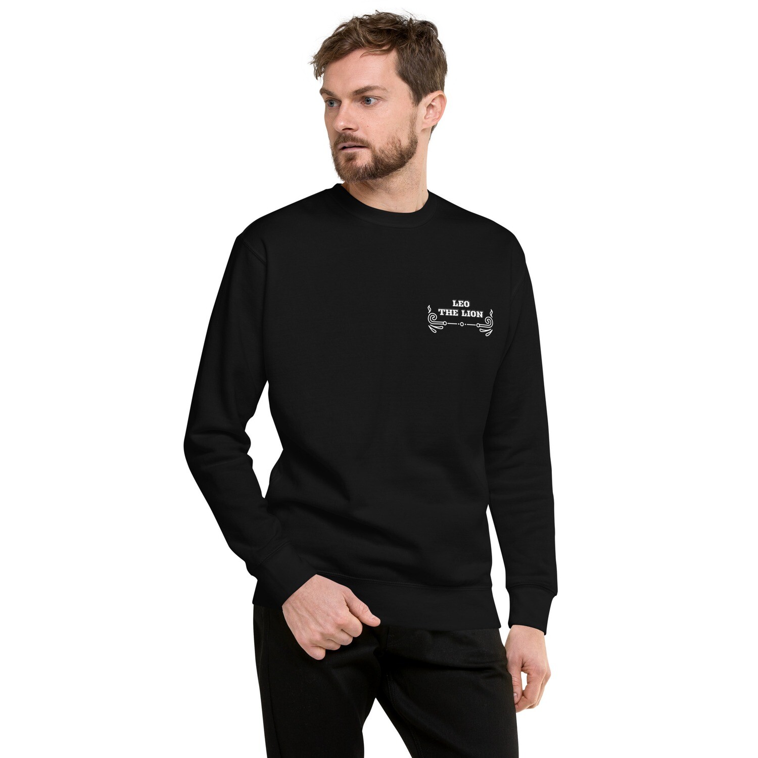 LEO ZODIAC-Unisex Premium Sweatshirt, Color: Black, Size: S