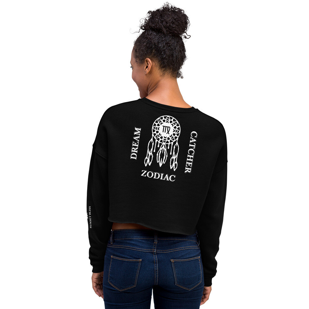 VIRGO ZODIAC-Crop Sweatshirt, Color: Black, Size: S
