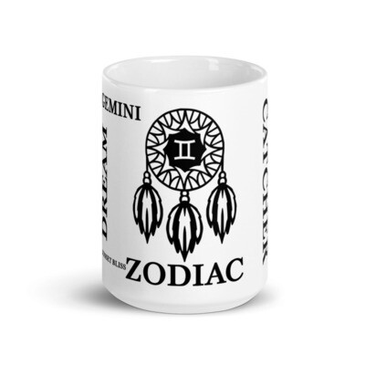 GEMINI ZODIAC-White glossy mug