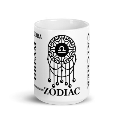 LIBRA ZODIAC-White glossy mug