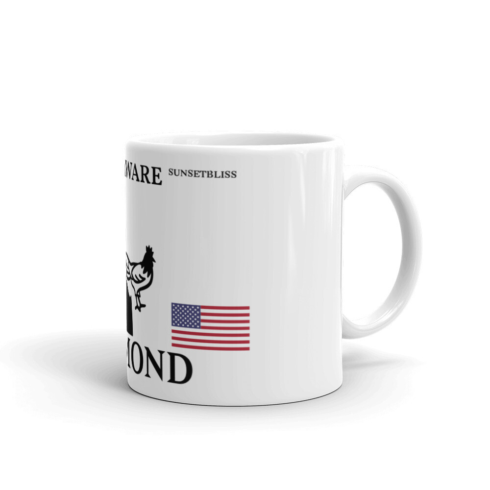 DELWARE-White glossy mug, Size: 11oz