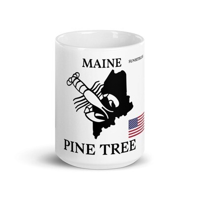 MAINE-White glossy mug