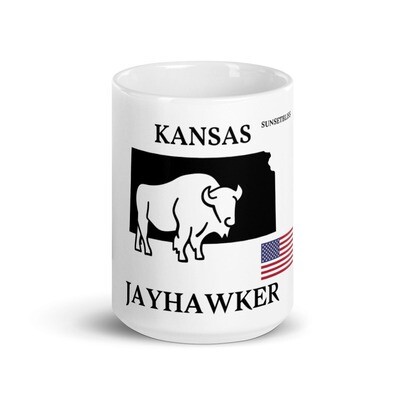 KANSAS-White glossy mug