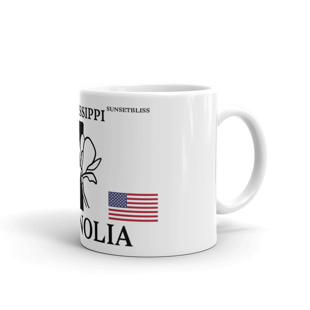 MISSISSIPPI-White glossy mug, Size: 11oz