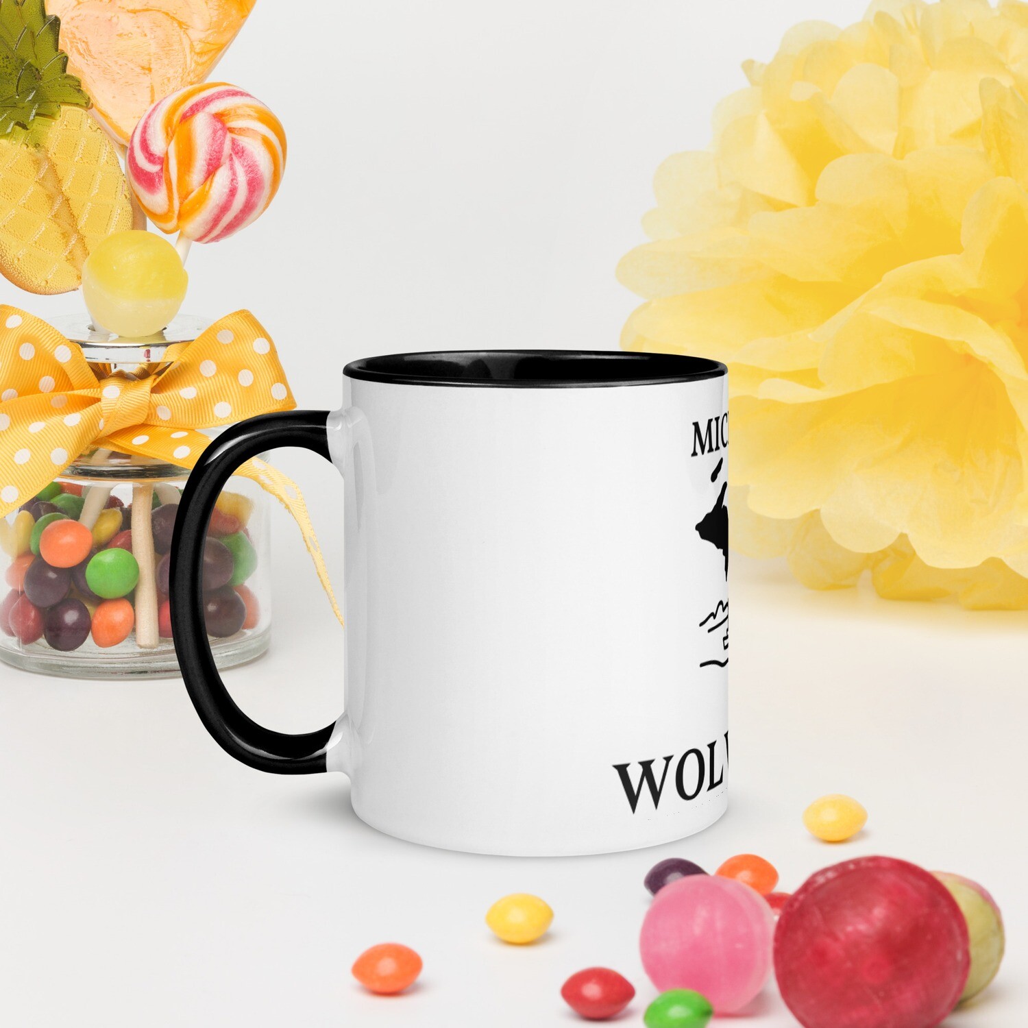 MICHIGAN-Mug with Color Inside, Color: Black