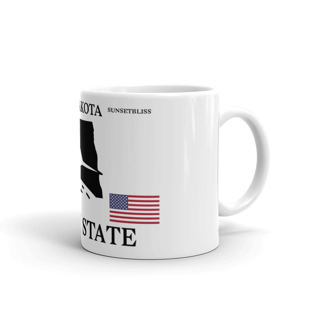 NORTH DAKOTA-White glossy mug, Size: 11oz