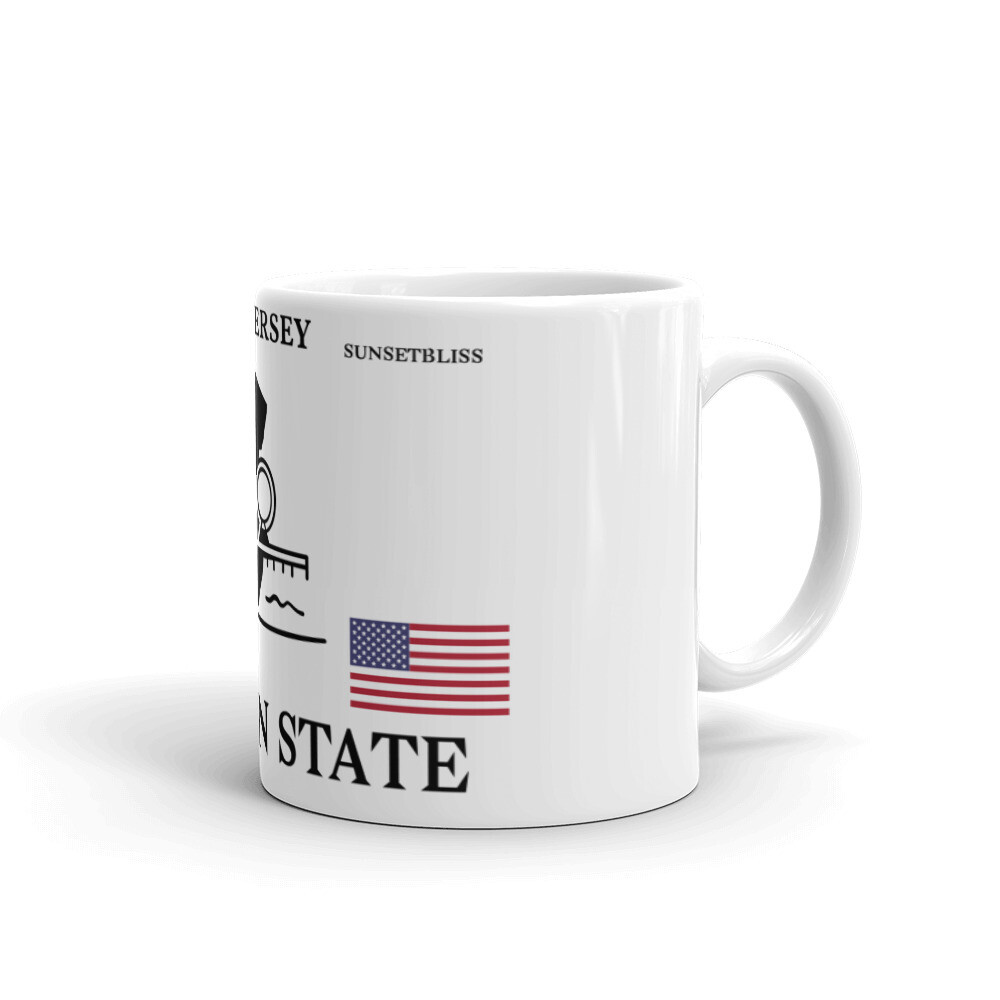 NEW JERSEY-White glossy mug, Size: 11oz