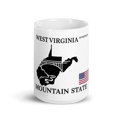 WEST VIRGINIA-White glossy mug