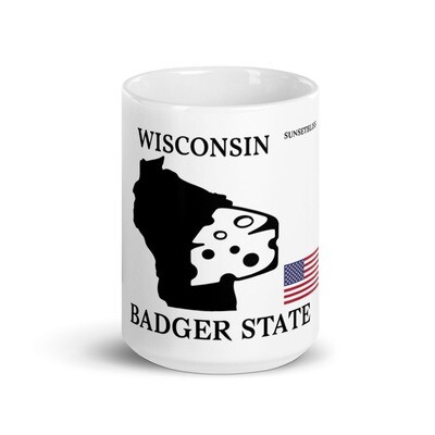 WISCONSIN-White glossy mug