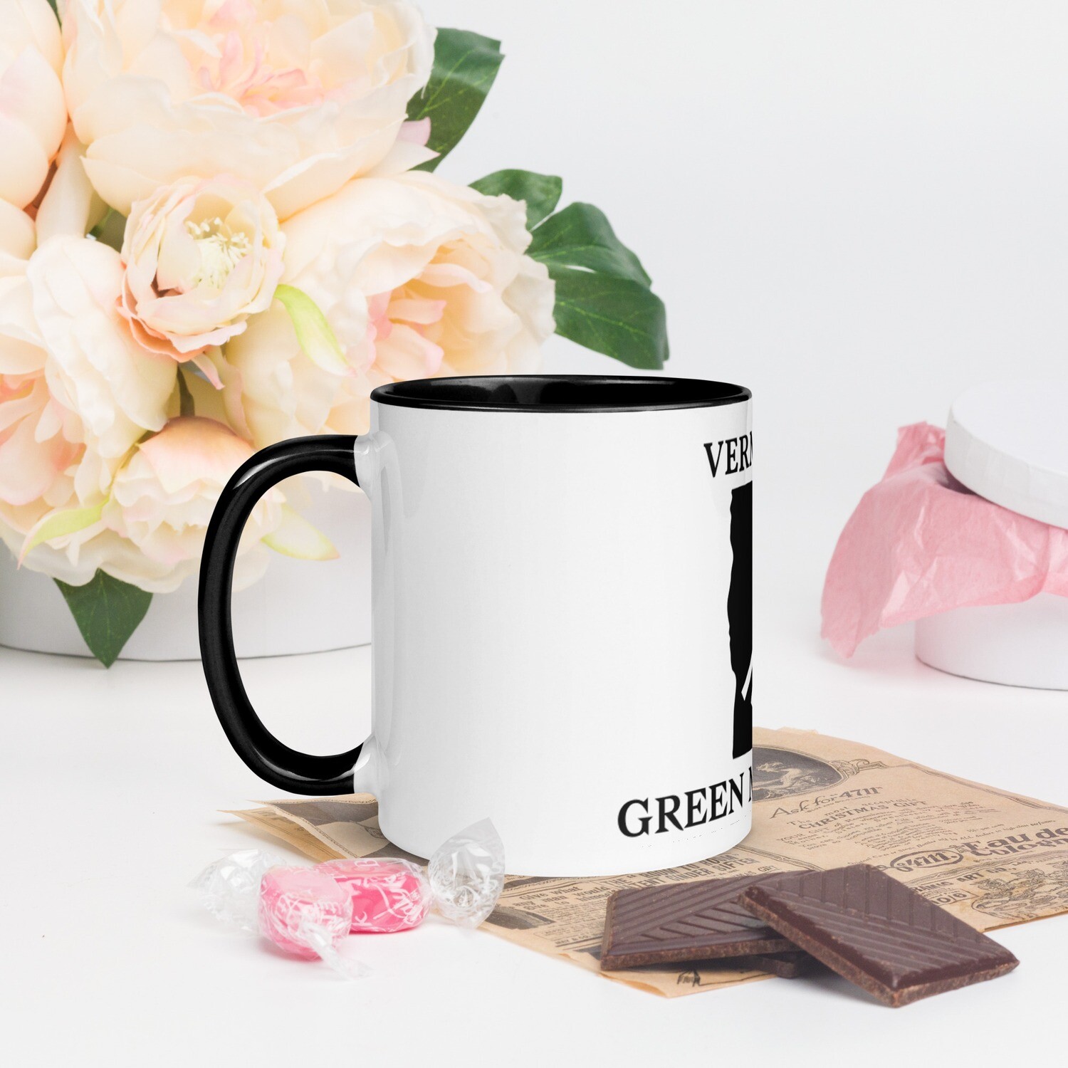 VERMONT-Mug with Color Inside, Color: Black