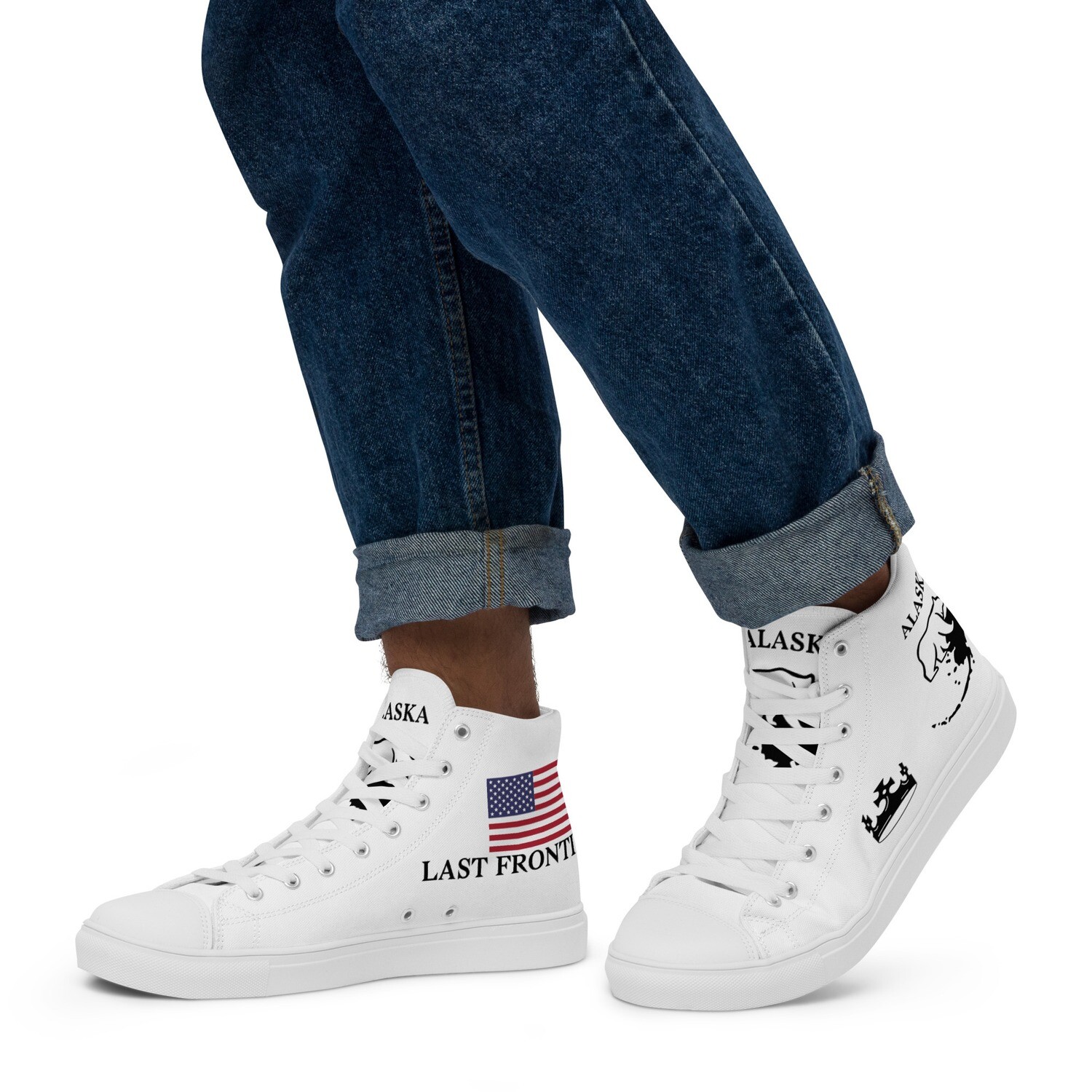 ALASKA-Men’s high top canvas shoes, Size: 5